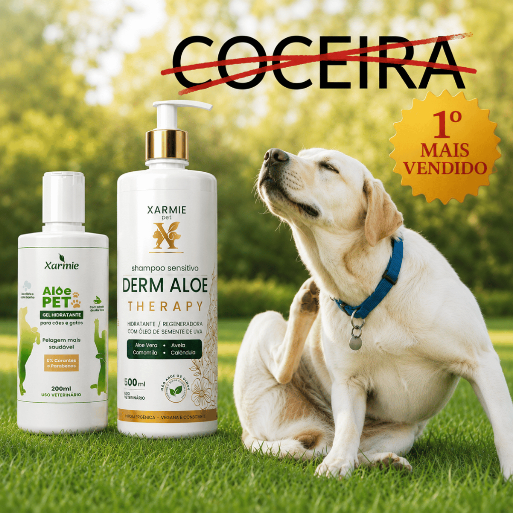 KIT COCEIRA PET | Aloe Pet + Derm Aloe | Auxilia em Irritações, Coceiras e Sensibilidade da Pele