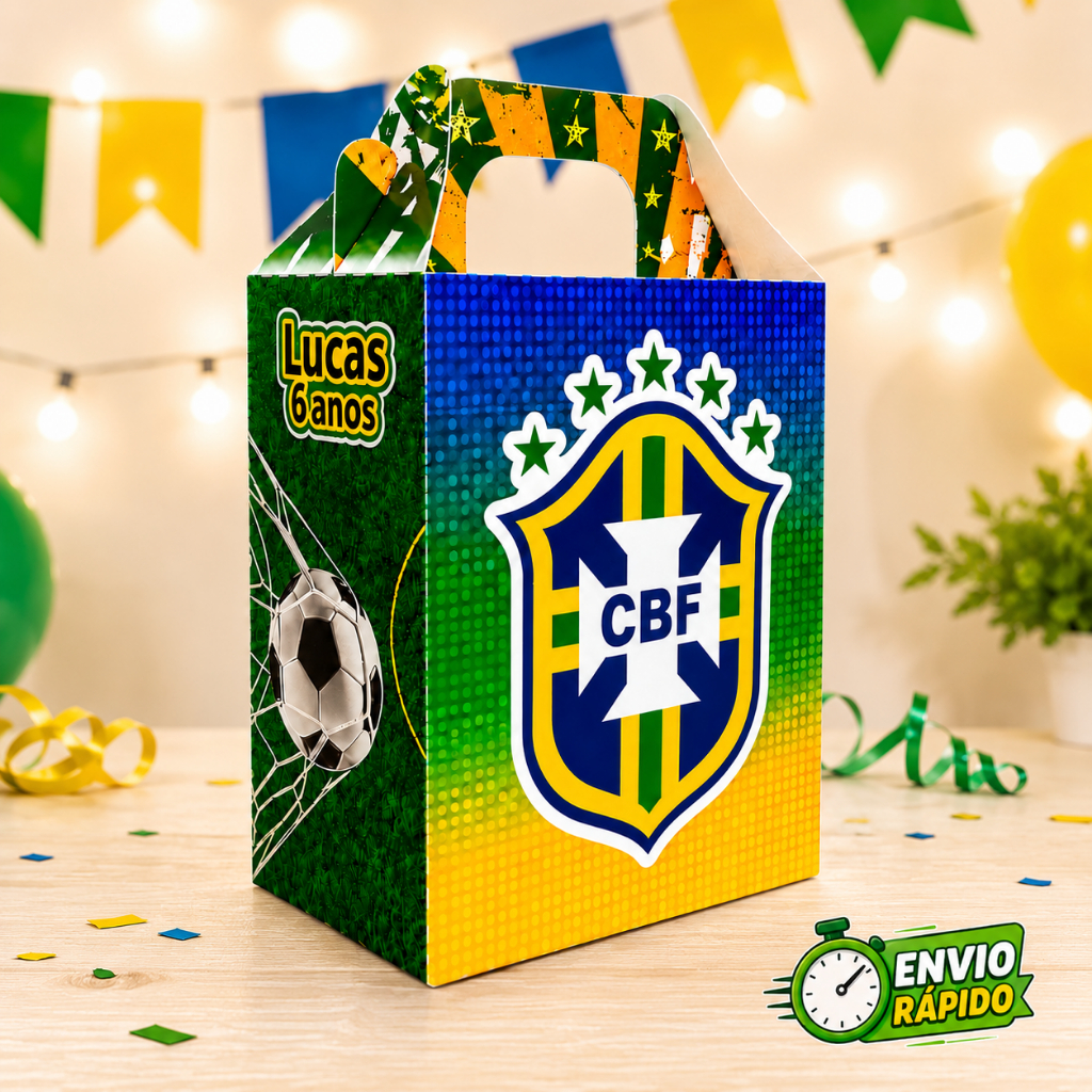 Caixa Maleta Brasil Copa do Mundo - (PEGUE E MONTE) -lembrancinha -aniversario -caixinhas personalizadas-aniversário