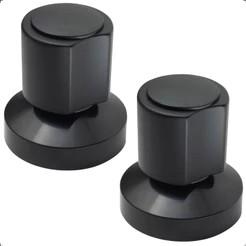 Kit 2 Acabamento Registro Base Docol Padrão 20 Estrias Gaveta Pressão Chuveiro 1/2 3/4 Preto Fosco