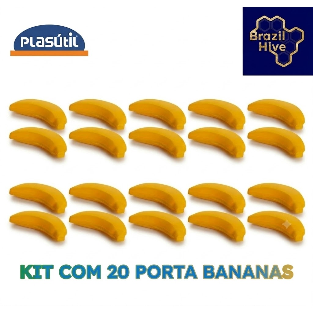 KIT COM 20 POTES PORTA BANANA PROTETOR PORTA MIX PLASÚTIL PARA MOCHILAS E LANCHEIRAS