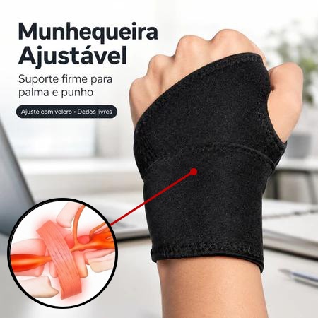 2 Munhequeira Ajustável com Suporte Bilateral - Conforto e Estabilidade para Atividades Diárias