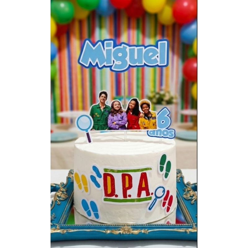 Topo de Bolo DPA Personalizado Menino/Menina Enfeite de Bolo  Detetives do Prédio Azul