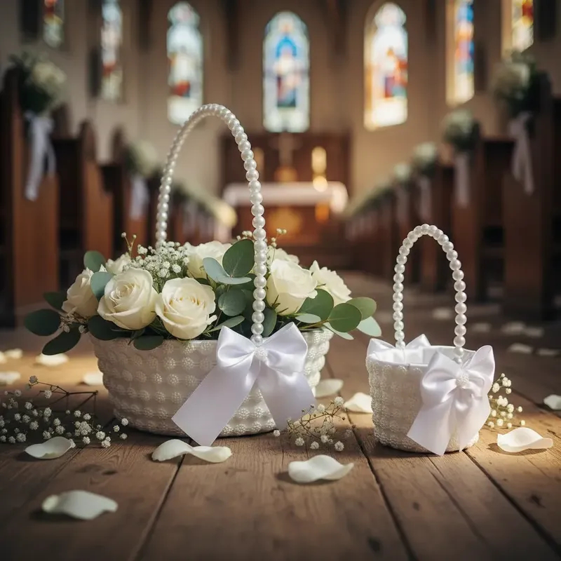 Cesta Decorada Florista Daminha + Cesta Porta Alianças