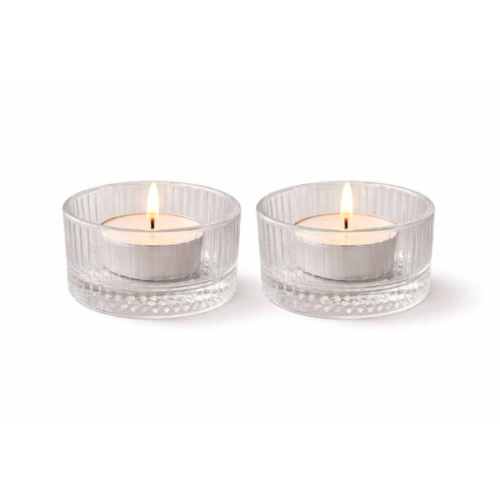 Kit Castiçal 2 Peças Vidro Cristal Porta Velas Decoração