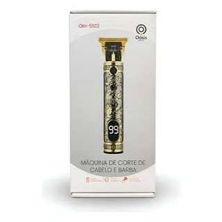 Máquina De Corte Cabelo Barba E Acabamento Recarregável Cor Dourado 127 220v