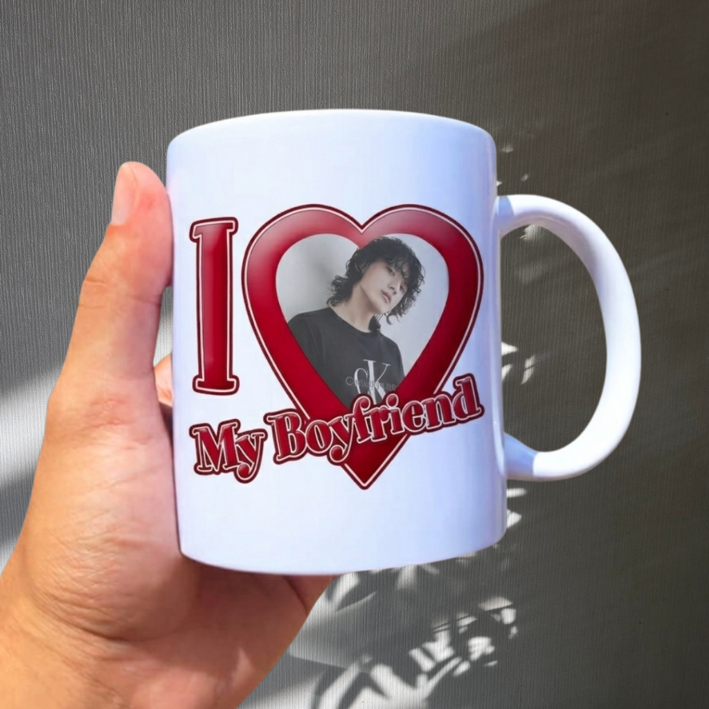 Caneca Branca Porcelana 325ml BTS Jung-kook K-Pop