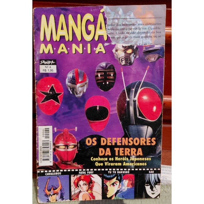Revista Manga Mania Numero 4 Editora Tokusatsu  Power Rangers Jaspion II Spielvan Metalder Yu Yu Hakusho Fatal Fury