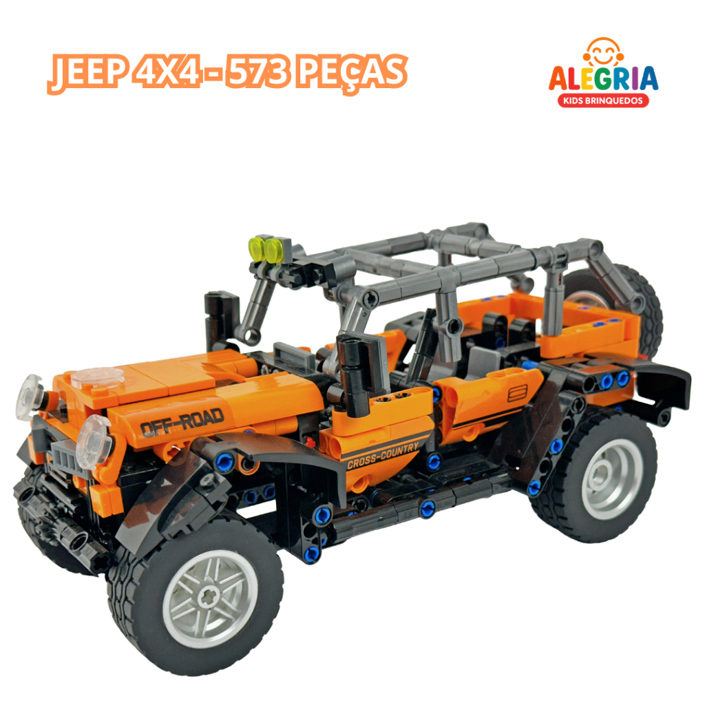Blocos De Montar Off Road 4x4 Jeep 573 Peças Carro Montável Brinquedo Infantil Off Road Brick Jipe