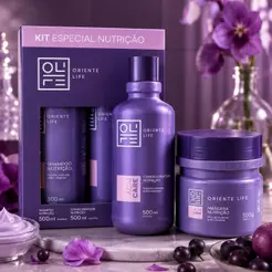 Kit Açai Care Oriente Life Nutrição Poderosa Brilho intenso Maciez