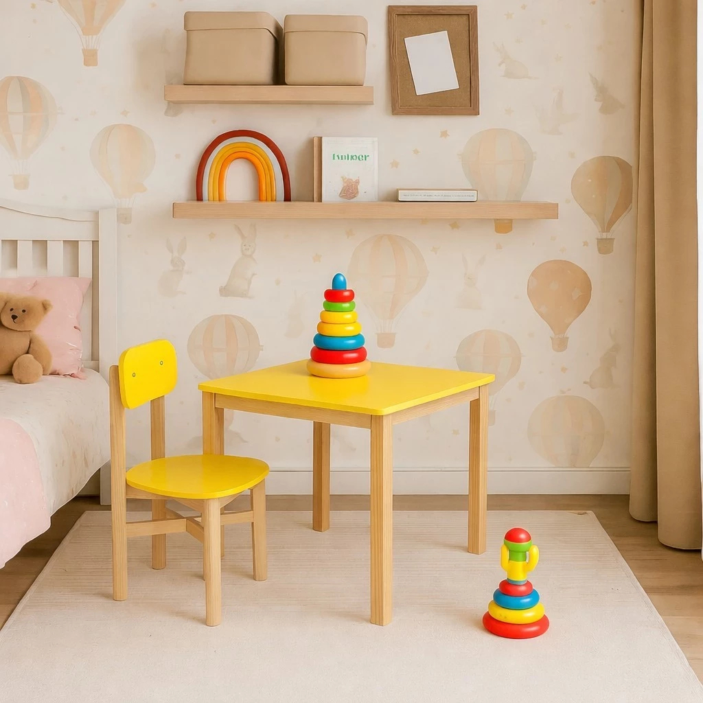 Mesa Infantil com Cadeira Conjunto Infantil Educativo para Desenho Estudo Atividades Quarto Infantil