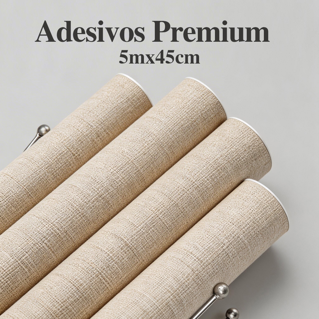 Papel de Parede Autoadesivo Textura Linho Marrom Claro, Ideal para Sala, Quarto, Armários e Lavanderia