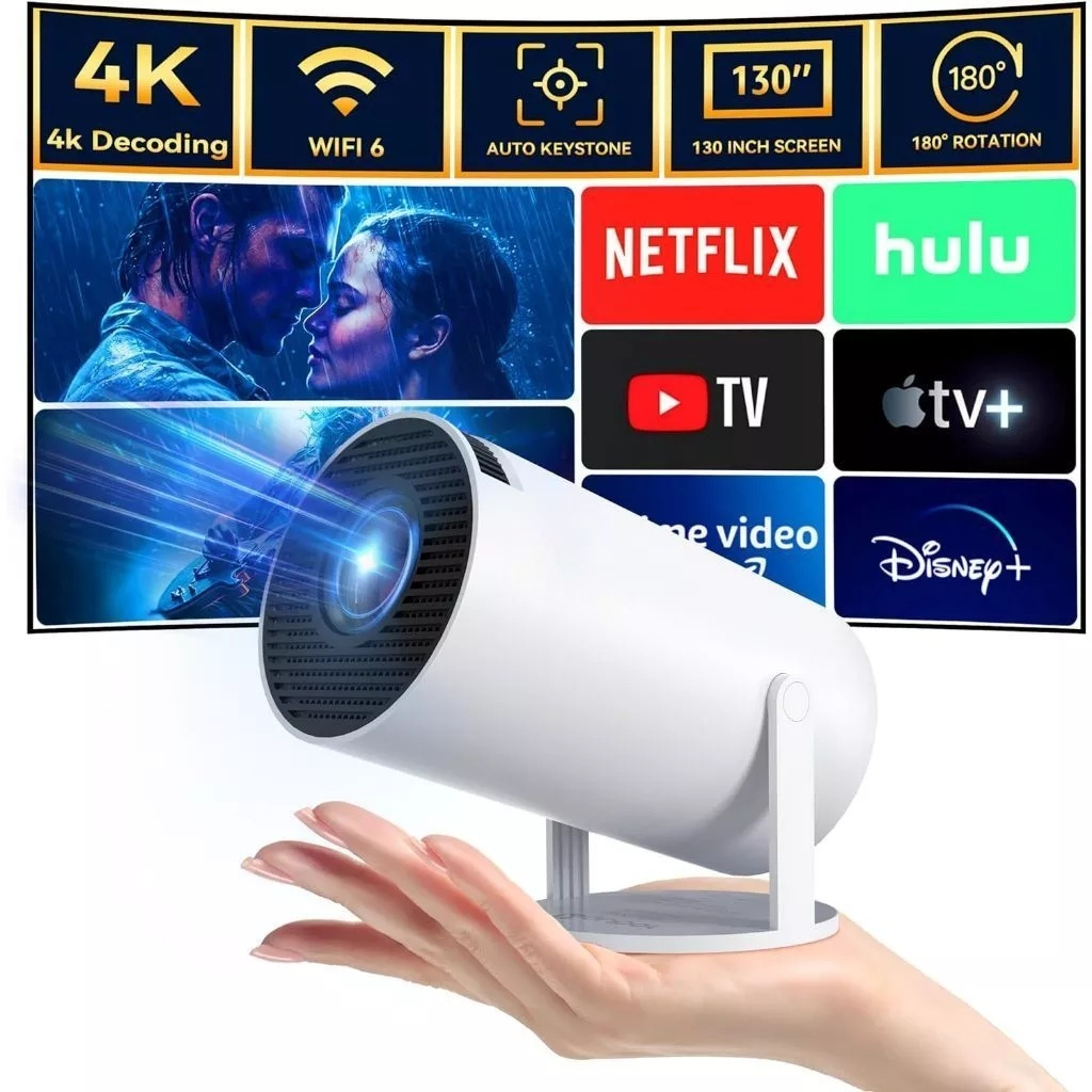 Projetor HY300 Original Portátil Android 11 4K Ultra HD WiFi Bluetooth Alto Falante