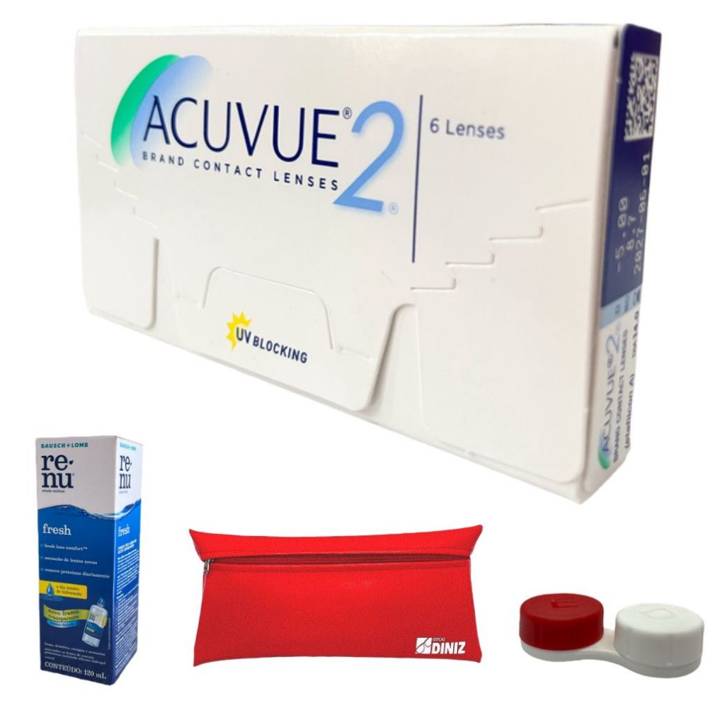 Lente de Contato Acuvue 2 com Grau descarte Mensal Jonhson