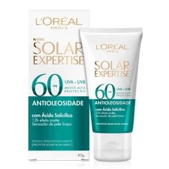 Protetor Solar Facial Antioleosidade FPS60, Efeito Matte Sem Cor, Solar Expertise L'Oreal Paris, 40g