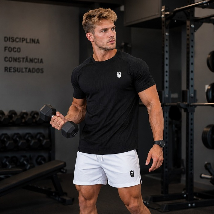 Detalhes do Camisa Masculina Dry Fit Camiseta Esportiva Furadinha Raglan para Treino Academia Corrida Fitness Leve M ao GG