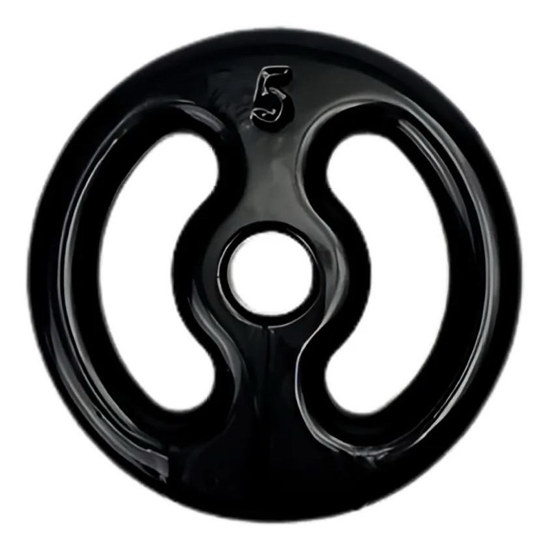Anilha Emborrachada 5kg Preta Peso Academia Musculação Barra Fitness Ferro Fundido Crossfit Treino em Casa