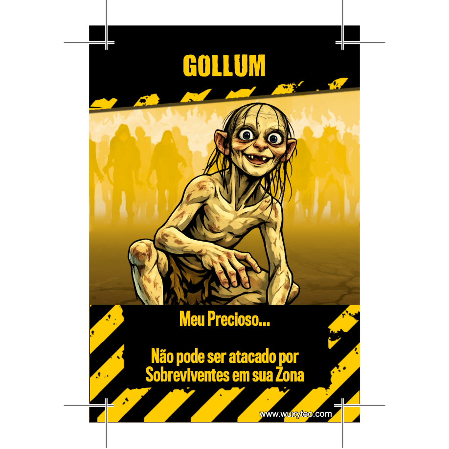 Miniatura Gollum Abominação para Zombicide – Peça Customizada com Carta
