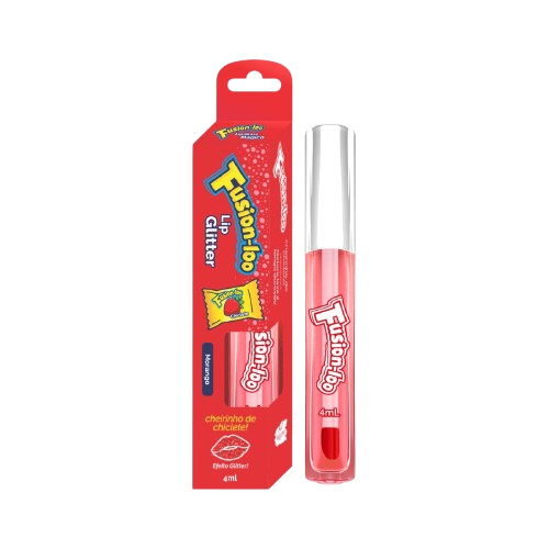 Lip Gloss Glitter Chiclete Fusion-loo 4ml Brilho Cintilante Morango Uva Tutti Frutti Vegano