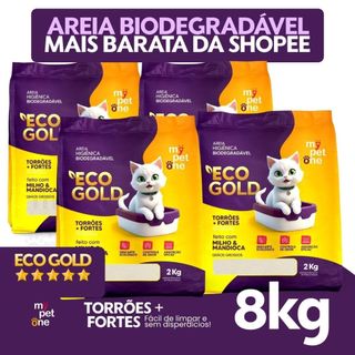 Areia Biodegradável Milho e Mandioca para Gatos Cat Bio Eco Gold Grãos Grossos MyPetOne - 2Kg a 8kg