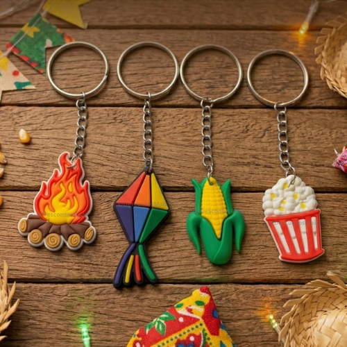 Kit 10Chaveiro Festa Junina Lembrancinha São João Julina Recordão Caipira Milho Pipa Pipoca Fogueira