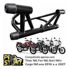 Protetor CG 160 TITAN FAN START CARGO Slider pro-stunt proteção motor e carenagem p/ Honda cg160 mata cachorro proteção