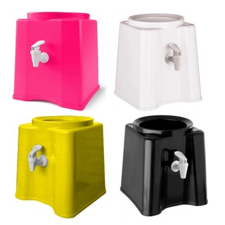 Suporte Para Água Mineral 20L Plastico Base Para Galão Garrafão Amarelo Preto Branco e Rosa