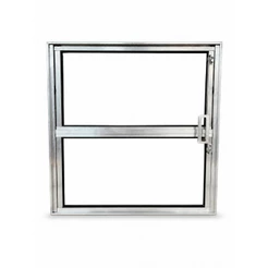Janela Vitro Para Banheiro Esquadromil 40x40 Alumínio Brilhante Vidro Liso Transparente