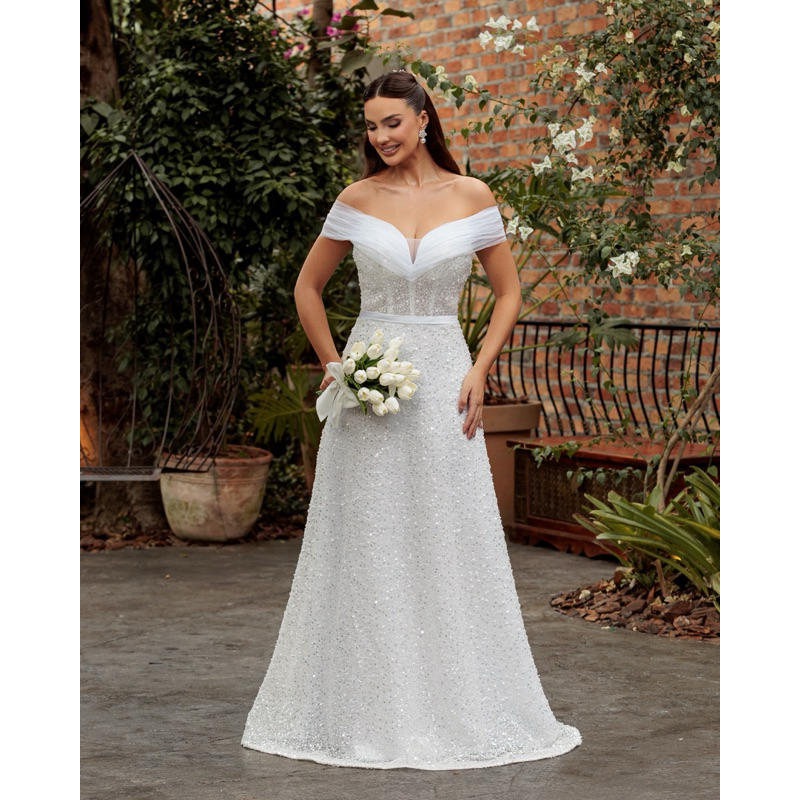 Vestido de Noiva luxuoso casamento chácara igreja cartório
