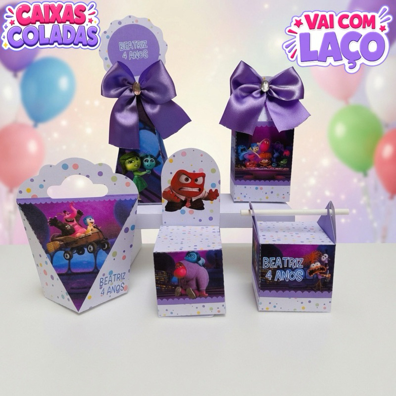 Kit Caixas Divertidamente Personalizados/Lembrancinha de Festa/Aniversário/Lembrancinha Festa Infantil
