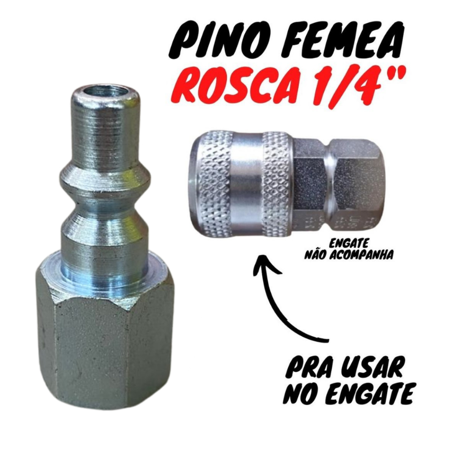 Pino de Engate de 1/4 Rosca Femea