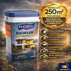 Borracha Líquida Eucatex 16L Impermeabilizante Parede Externa e Interna Tinta Emborrachada