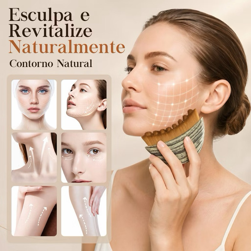 Kit 2 Escova Massageadora Facial e Corporal | Grande + Média | Contorno Natural e Relaxamento