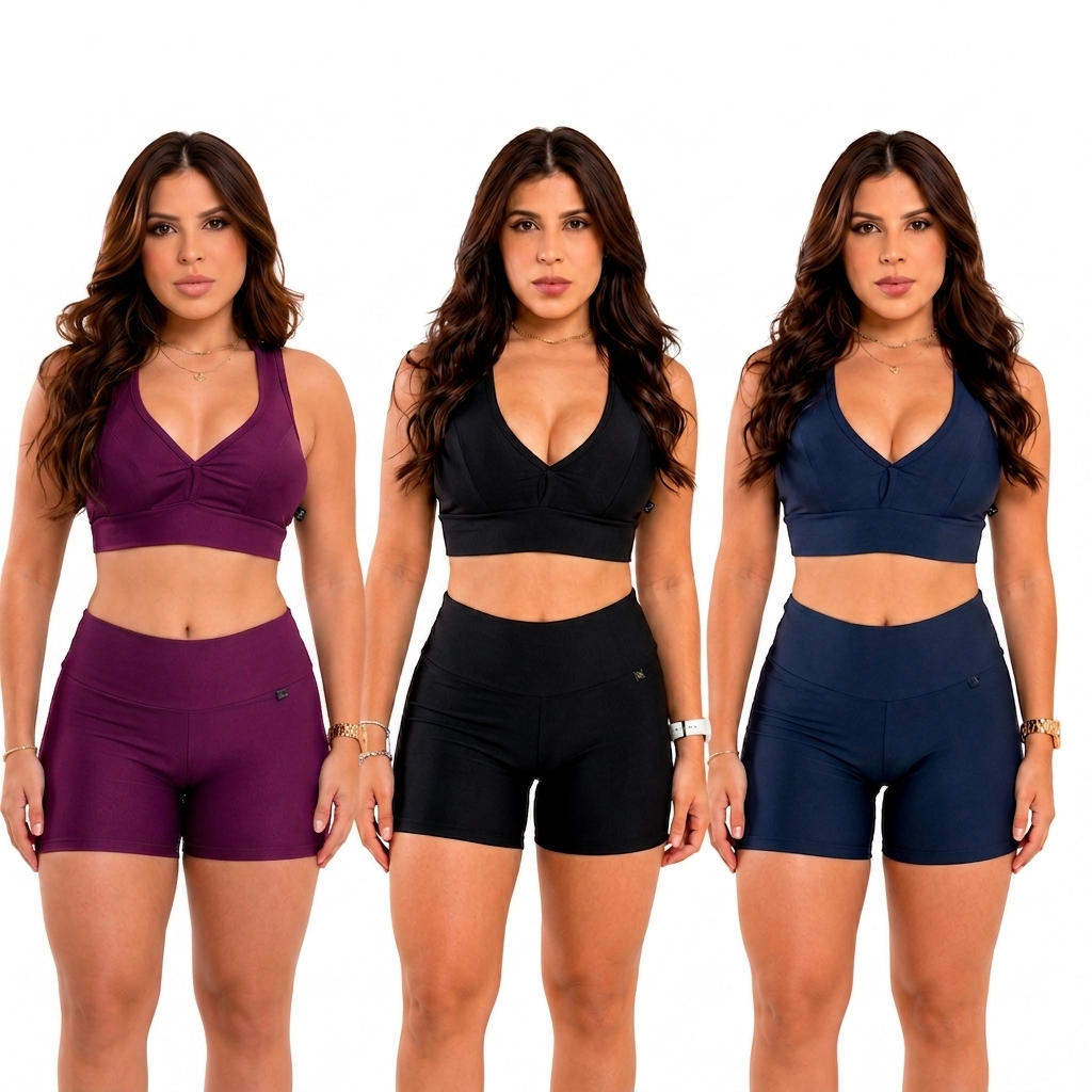 Conjunto De Academia Feminino Short Top Zero Transparência Roupa De Academia Feminino Roupa Fitness