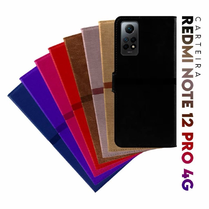 Capa de carteira flip cover Proteção completa 360° Fecho magnético REDMI NOTE 12 PRO 4G