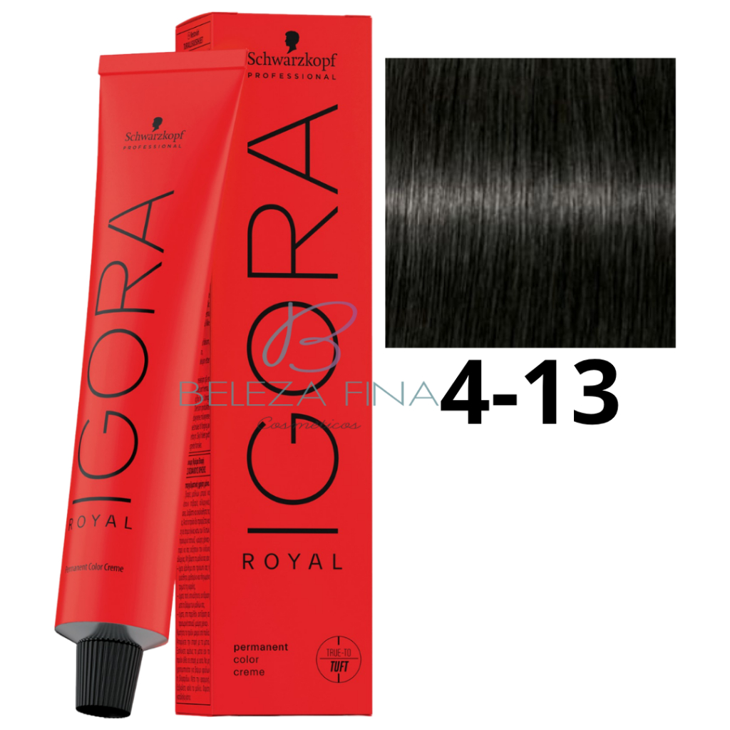 Coloração Schwarzkopf Igora Royal Tintura 4-13 60g CASTANHO MÉDIO CINZA MATTE