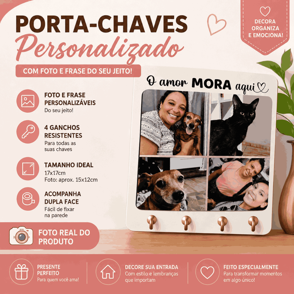 PORTA – CHAVES PERSONALIZADO COM FOTO E FRASE – ENVIO RÁPIDO