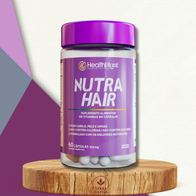 Nutri Hair Biotina + Zinco + Silício + Vitaminas A e B5 | Suplemento para Cabelos, Pele e Unhas