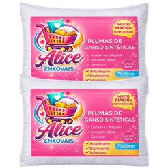 Kit com varios Travesseiro Pluma de Ganso Descanso Bom Sono Macio Antiácaro Antialérgico 70x50cm