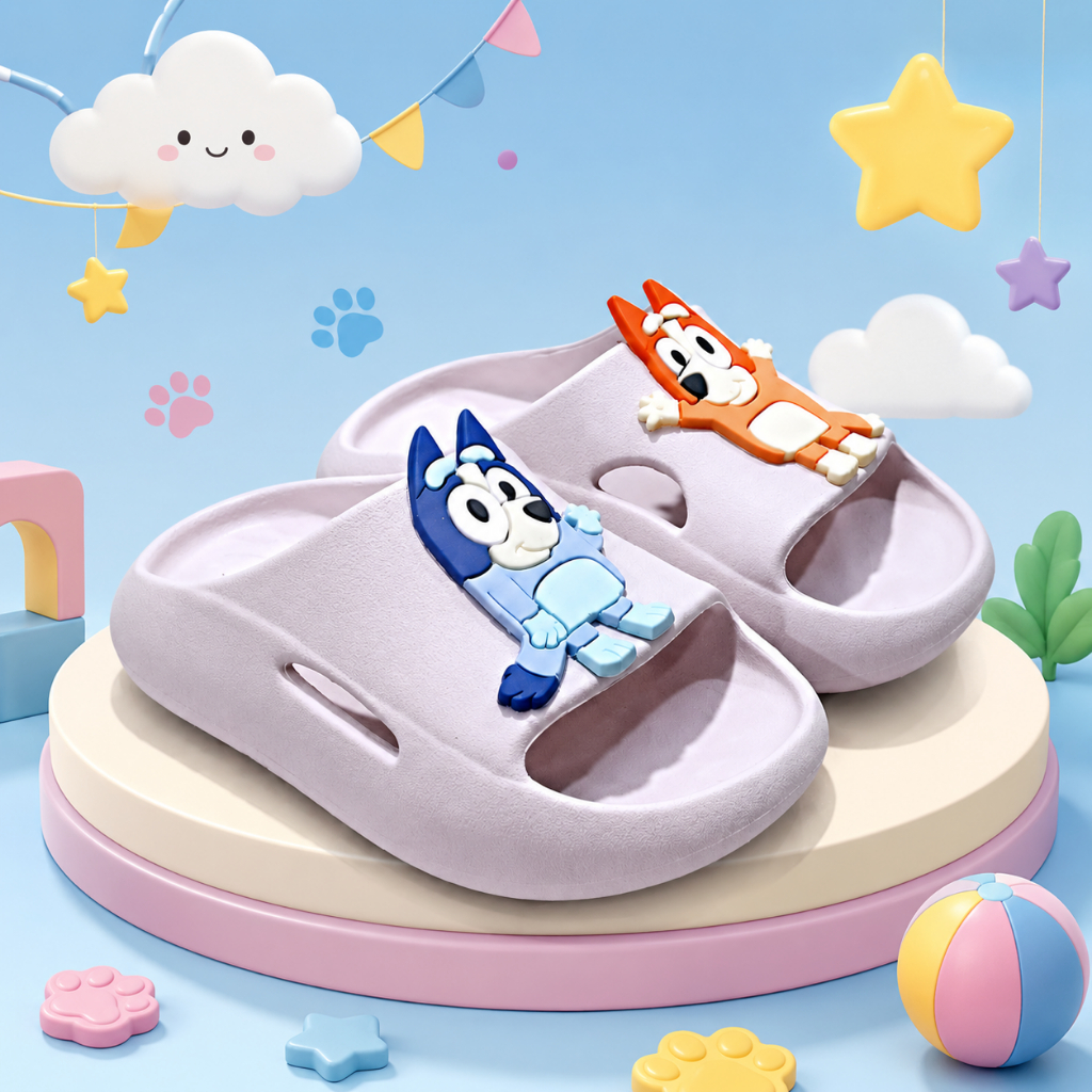 Chinelo Nuvem Bluey Bingo Infantil Menino Menina Sem Correia Antiderrapante Confortável Leve Macio Divertido Criança