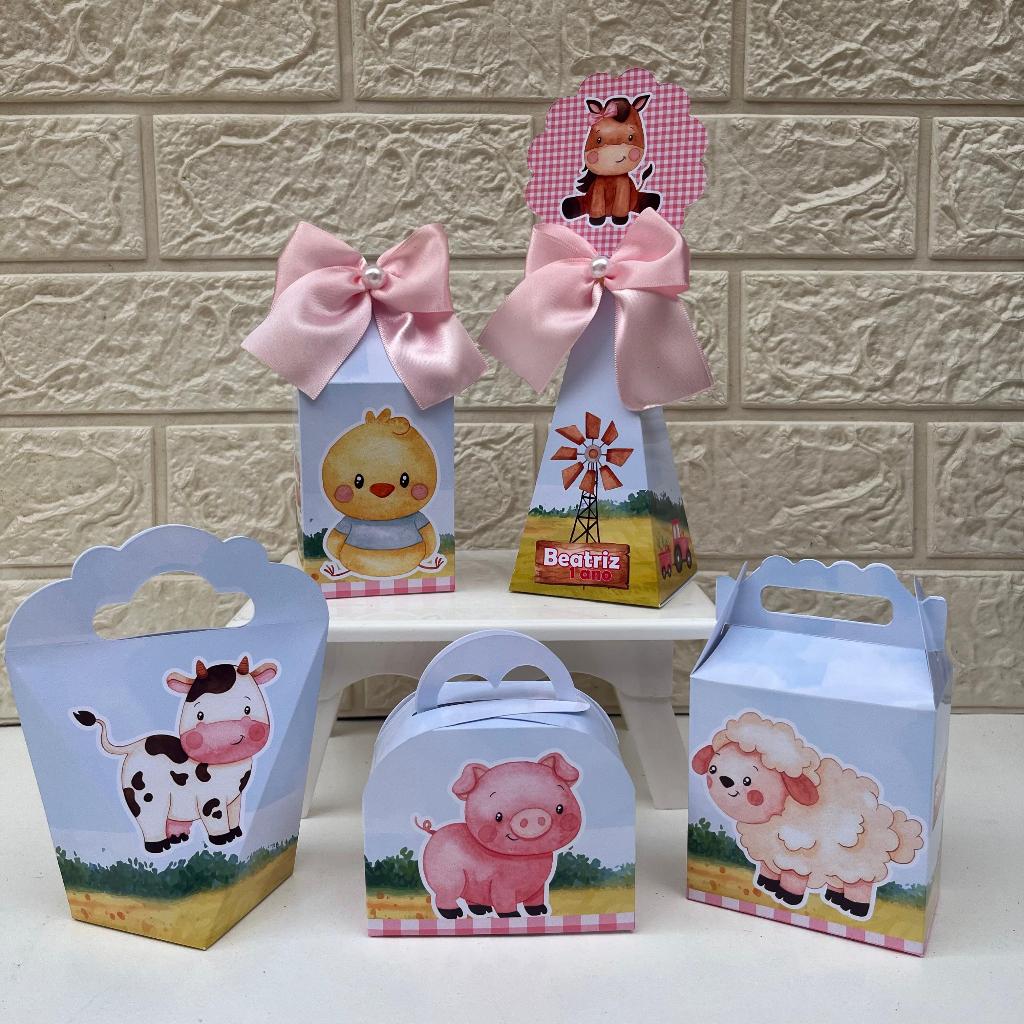 PEGUE E MONTE - Kit Festa Personalizado Fazendinha Rosa, Kit festa Fazendinha Lembrancinha Fazendinha Rosa