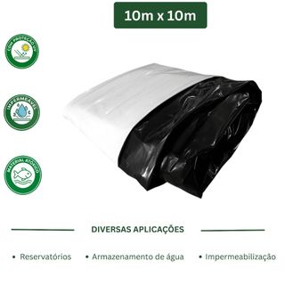 Geomembrana 10x10 m PEAD 300 Micras 0,3mm Para Lagoas E Tanques