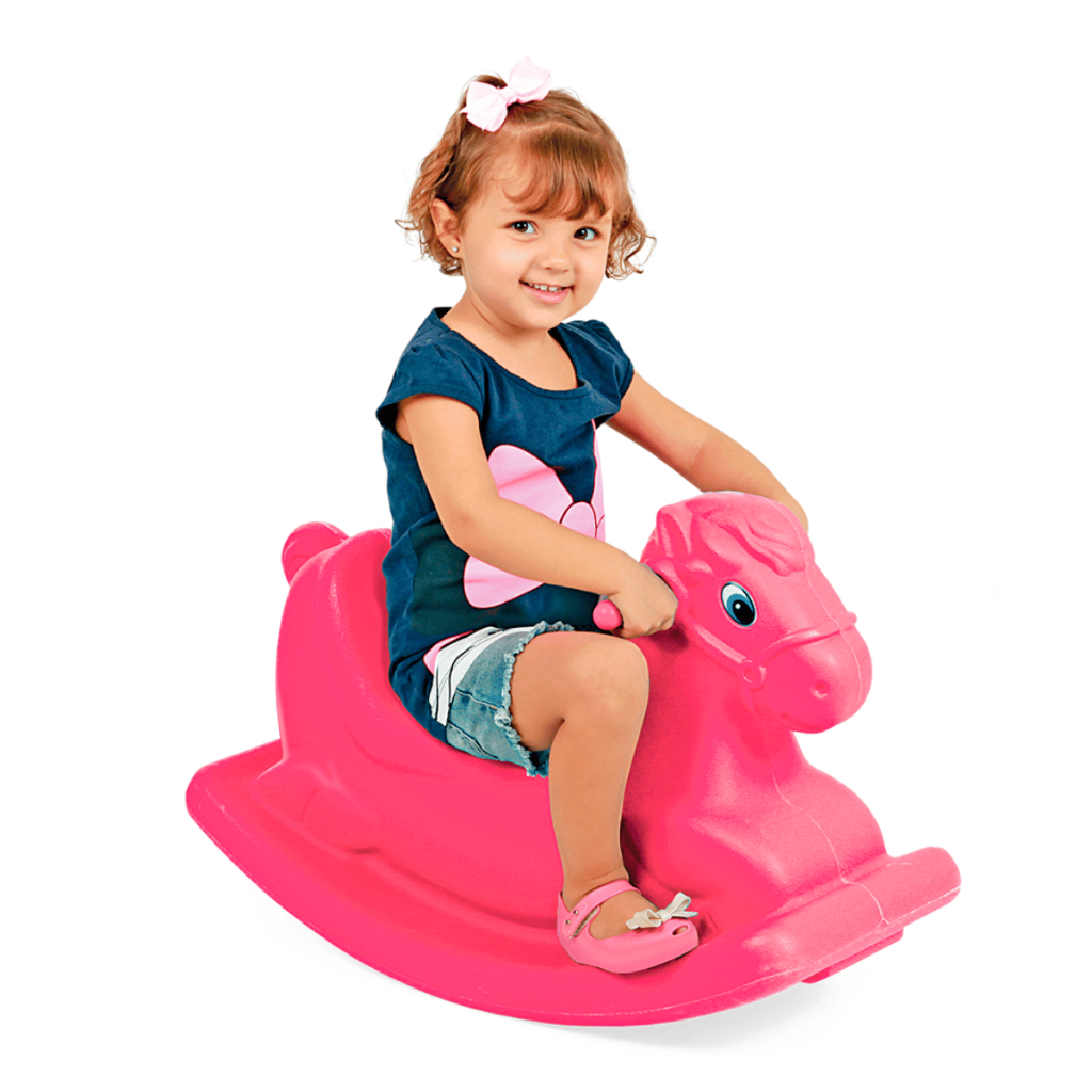 Cavalinho de Balanço Infantil Huppa Huppa Gangorra Rosa Grande Até 30kg Super Promoção Envio Rápido!