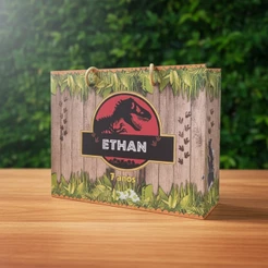 10 Sacolinhas Personalizadas (G) Jurassic Park (20x16x6cm)