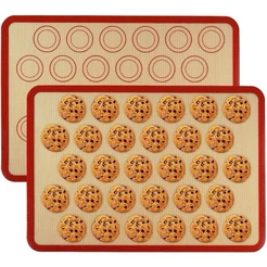 Kit Tapete Antiaderente Silicone 42X30 Fibra De Vidro Culinário Para Bolo De Massa Óleo E Panelas Cozinhar