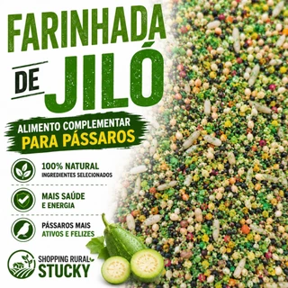Vitamina Jiló Com Mix De Sementes Para Pássaros | Suplemento Natural – Canário Pintassilgo Coleiro T