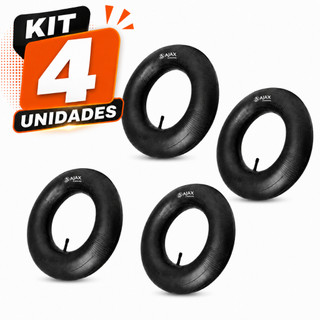 Kit 4 Câmaras De Ar 3.25-8 Carrinho Mão Carriola Jerica Plataforma Válvula TR13 Bico Reto Pedreiro Obra Ajax