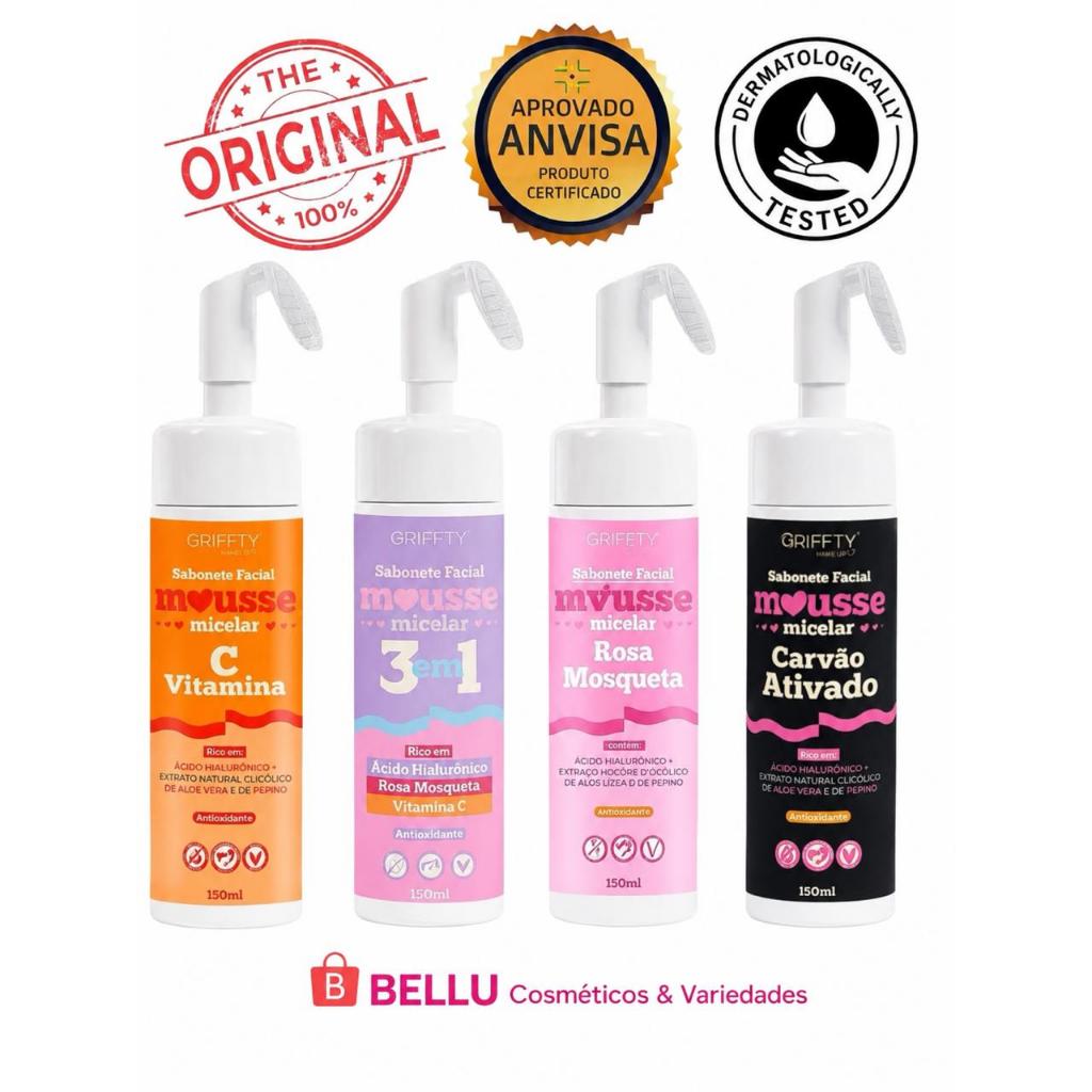 Mousse Facial Micelar - Espuma de Limpeza - Griffty