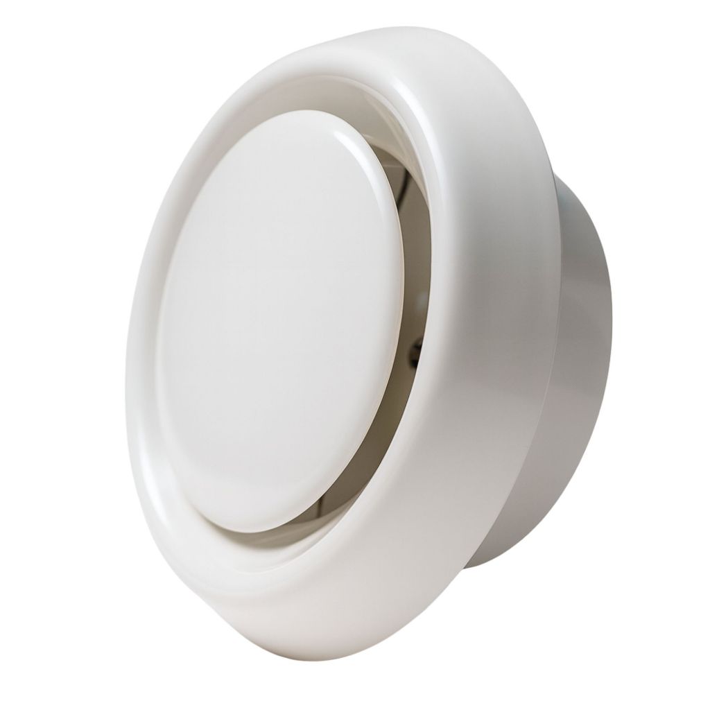 Regulador De Vazão De Ar 100mm Sicflux Acabamento Difusor Redondo Ventilação Teto Parede