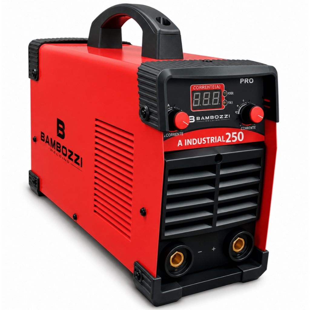 Máquina de Solda Inversora 250A Bambozzi Profissional Bivolt Soldador Eletrodo Alta Potência