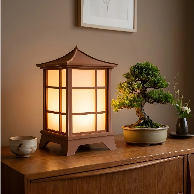 Imagem Luminária Akari Zen LED Decorativa Japonesa para Mesa Quarto Sala USB Minimalista